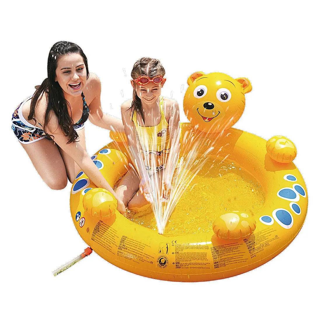 Jilong Bär Spray Pool 130x118x45 Kinderpool Planschbecken Schwimmbecken Wassersprüher Wasserspritze