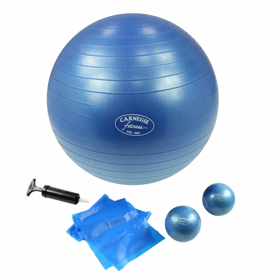 Carnegie Pilates Set Toning Bälle 450g Pilates Band 120cm Gymnastikball ø 65cm, Ideal für zu Hause