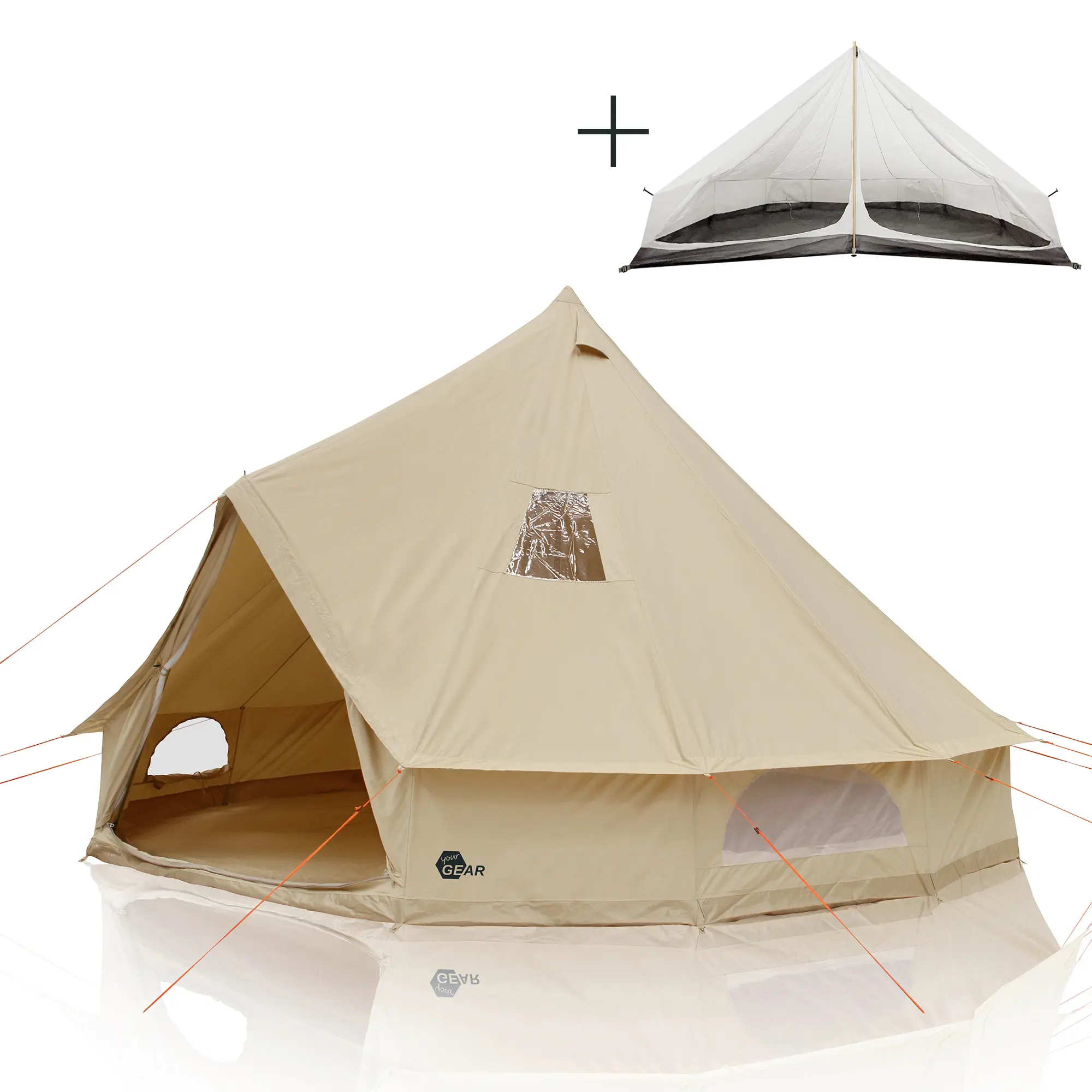 your GEAR Zelt Desert 8 Pro UV50+ Baumwolle  - Campingzelt Tipi Familienzelt mit Schlafkabine
