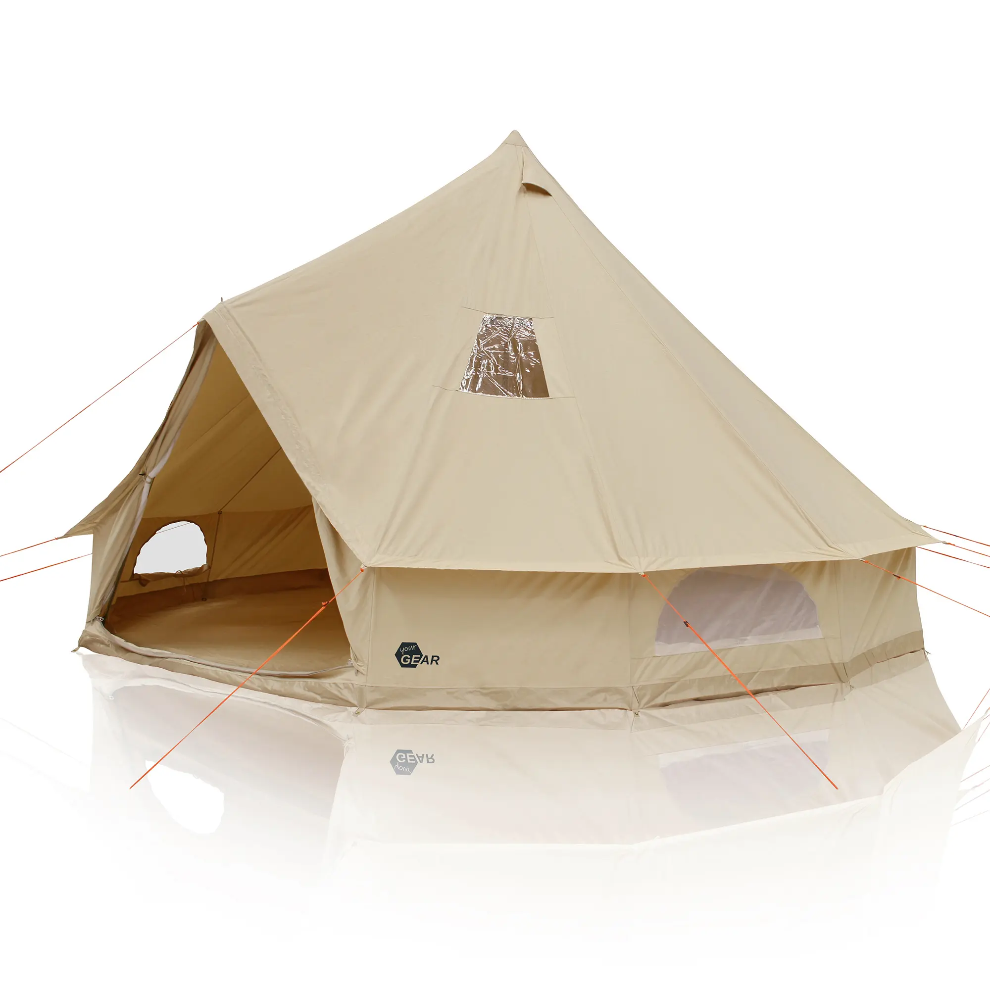 your GEAR Zelt Desert 8 Pro UV50+ Baumwolle  - Campingzelt Tipi Familienzelt mit fester Bodenwanne