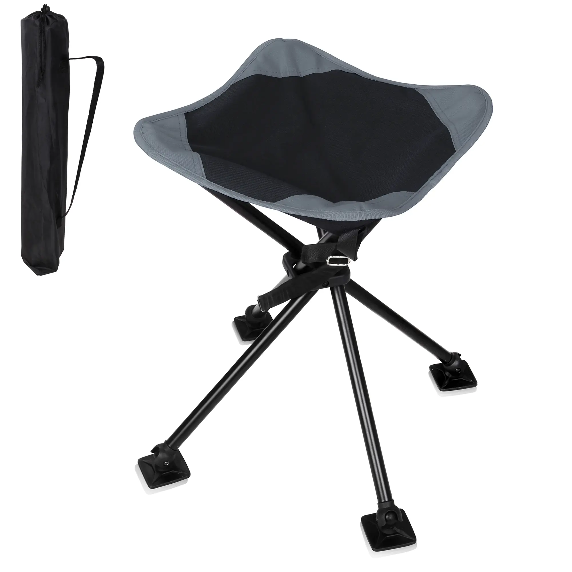 your GEAR Camping-Hocker Sesto - stabiler Vierbein Hocker mit großer Sitzfläche, bis 120kg belastbar