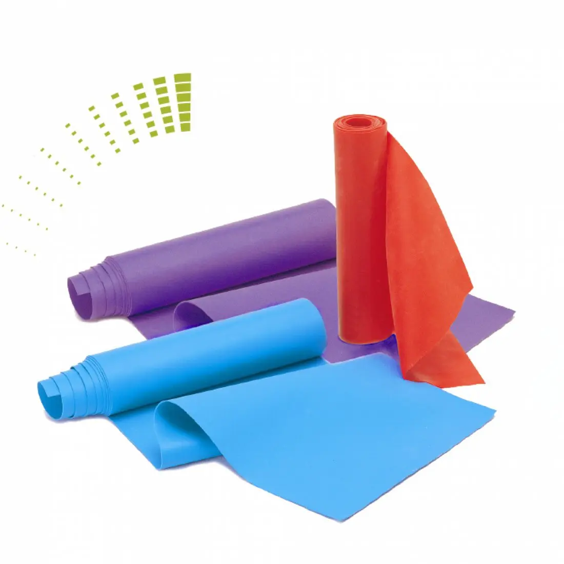 Carnegie 3x Gymnastikband, 3 Widerstände, 120x15 Trainingsband Latex Fitness-Band, Expander Tube